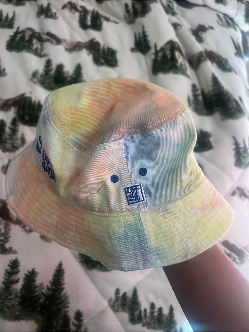 Pastel Tie-Dye Bucket Hat with Logo